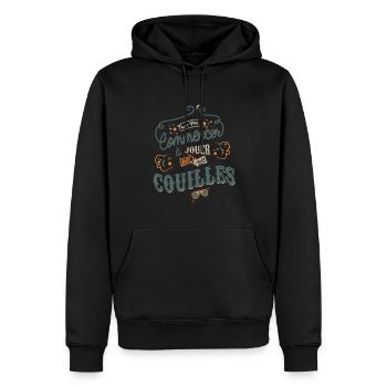 Dikkenek shooting - Sweat à capuche Premium bio Homme - noir - Devant - Nico (187cm)