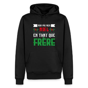 Le premier Noël en tant que frère - Sweat à capuche Premium bio Homme - noir - Devant - Nico (187cm)