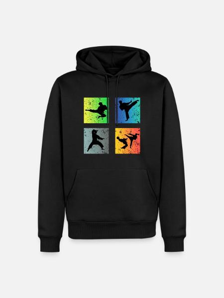 karaté - Sweat à capuche Premium bio Homme - noir