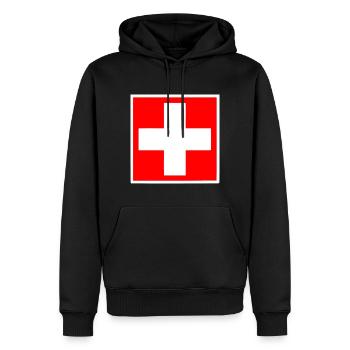 schweiz - Männer Premium Bio Hoodie - Schwarz - Vorne - Nico (187cm)