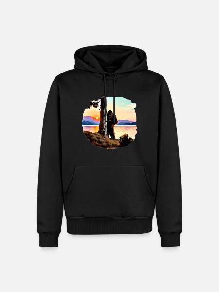 Bigfoot Lake Sunset - Men’s Premium Organic Hoodie - black