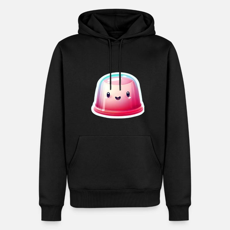 Pudding Wackelpudding Götterspeise Kawaii - Männer Premium Bio Hoodie - Schwarz