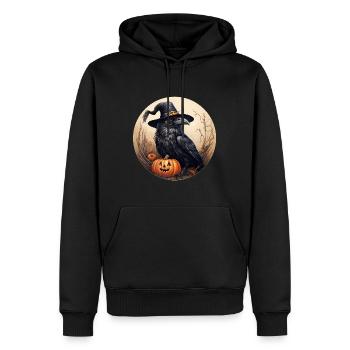 Krähe mit Kürbis Halloween 5 - Männer Premium Bio Hoodie - Schwarz - Vorne - Nico (187cm)