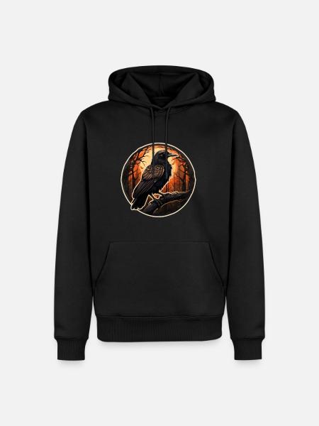 Crow Halloween - Men’s Premium Organic Hoodie - black