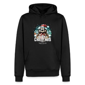 Weihnachtsfaultier - Sweet Christmas - Männer Premium Bio Hoodie - Schwarz - Vorne - Nico (187cm)