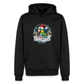 Perroquet de Noël - squawktastic Noël - Sweat à capuche Premium bio Homme - noir - Devant - Nico (187cm)