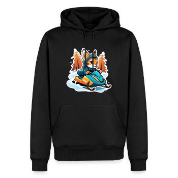 Lynx fait de la motoneige - Sweat à capuche Premium bio Homme - noir - Devant - Nico (187cm)