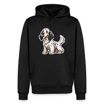 English setter - Men’s Premium Organic Hoodie - black - Front - Nico (187cm)