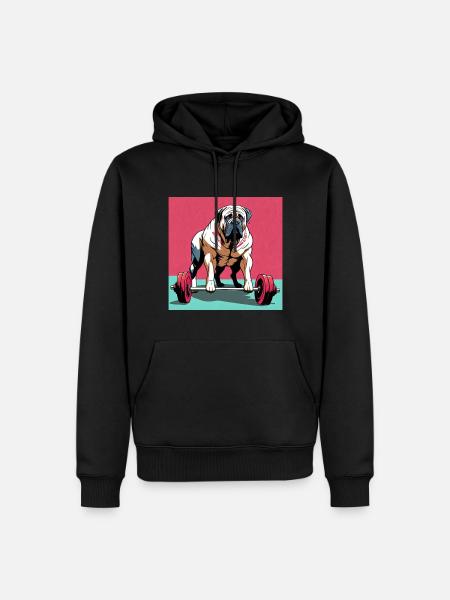 Mastiff lift weights - Men’s Premium Organic Hoodie - black