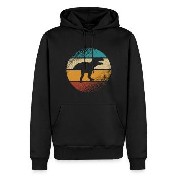 T Rex - Sweat à capuche Premium bio Homme - noir - Devant - Nico (187cm)
