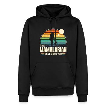 The MAMALORIAN - maman Vintage - Sweat à capuche Premium bio Homme - noir - Devant - Nico (187cm)