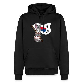 South Korean Rabbit - Men’s Premium Organic Hoodie - black - Front - Nico (187cm)