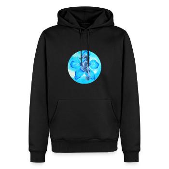 Meer, Seepferdchen - Männer Premium Bio Hoodie - Schwarz - Vorne - Nico (187cm)