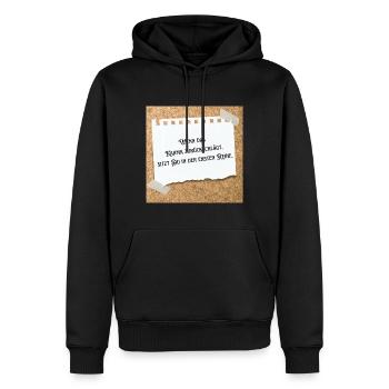 Karma - Männer Premium Bio Hoodie - Schwarz - Vorne - Nico (187cm)
