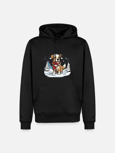 Festive Dog - Men’s Premium Organic Hoodie - black