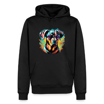 Rottweiler - Men’s Premium Organic Hoodie - black - Front - Nico (187cm)