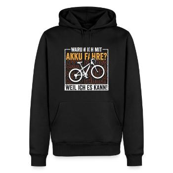 E-Bike Mountainbike - Männer Premium Bio Hoodie - Schwarz - Vorne - Nico (187cm)