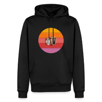 Sunset accordion retro vintage sunset - Men’s Premium Organic Hoodie - black - Front - Nico (187cm)