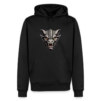 Portrait d'une belle gargouille - Sweat à capuche Premium bio Homme - noir - Devant - Nico (187cm)
