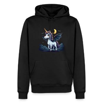 Einhorn im Fledermaus Kostüm Whin neeeek - Männer Premium Bio Hoodie - Schwarz - Vorne - Nico (187cm)