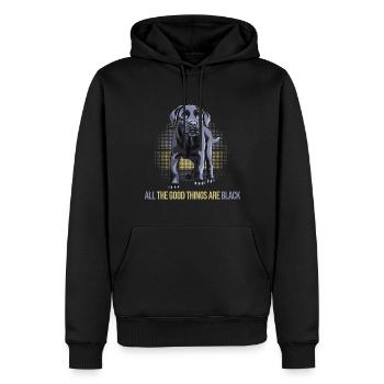 chien labrador noir chien élevage labrador noir - Sweat à capuche Premium bio Homme - noir - Devant - Nico (187cm)