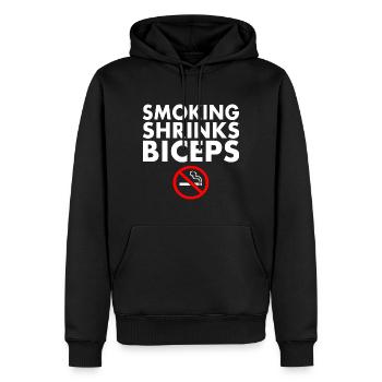Smoking shrinks the biceps - Sweat à capuche Premium bio Homme - noir - Devant - Nico (187cm)