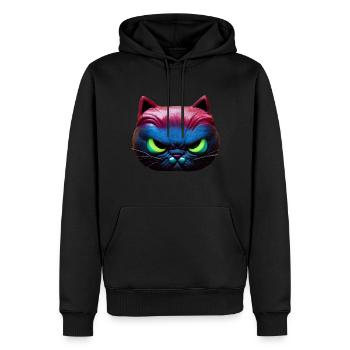 Visage magique de chat en colère! - Sweat à capuche Premium bio Homme - noir - Devant - Nico (187cm)
