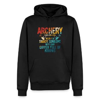 Bogenschießen Archery - Männer Premium Bio Hoodie - Schwarz - Vorne - Nico (187cm)