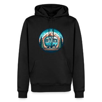 Camping Wohnwagen - Männer Premium Bio Hoodie - Schwarz - Vorne - Nico (187cm)