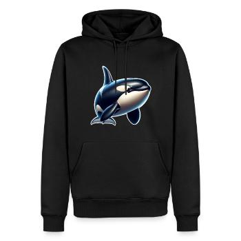 Orque Épaulard - Sweat à capuche Premium bio Homme - noir - Devant - Nico (187cm)