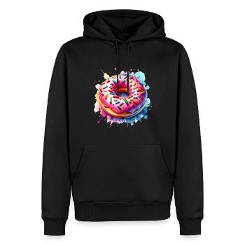 Doughnut - Men’s Premium Organic Hoodie - black - Front - Nico (187cm)