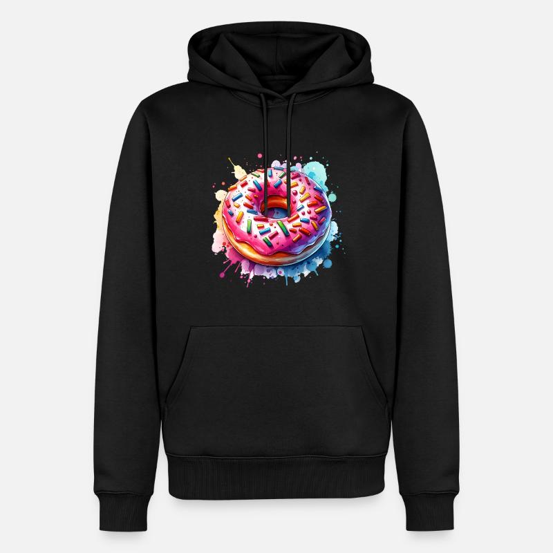 Donut - Männer Premium Bio Hoodie - Schwarz