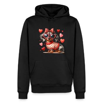 Teckel Dachshund Love Dog Amoureux des chiens à quatre pattes - Sweat à capuche Premium bio Homme - noir - Devant - Nico (187cm)