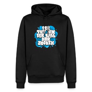 Gamer Zocker Der tut nix der will nur Zocken - Männer Premium Bio Hoodie - Schwarz - Vorne - Nico (187cm)