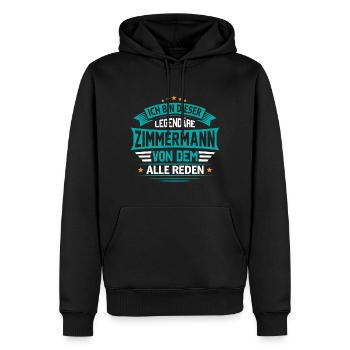 Zimmermann Zimmerei - Männer Premium Bio Hoodie - Schwarz - Vorne - Nico (187cm)