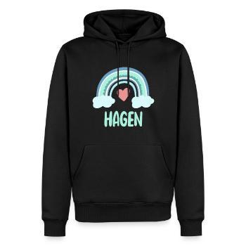 Hagen Nom Rainbow Baby - Sweat à capuche Premium bio Homme - noir - Devant - Nico (187cm)