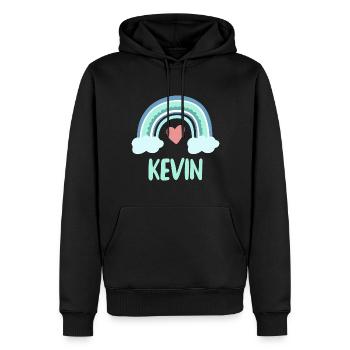 Kevin Nom Rainbow Baby - Sweat à capuche Premium bio Homme - noir - Devant - Nico (187cm)