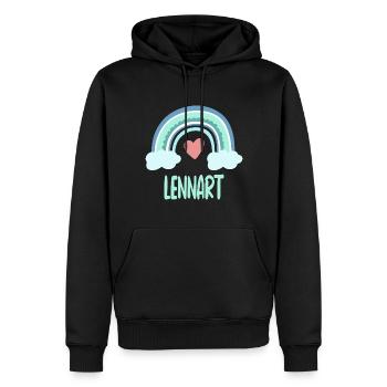 Lennart Nom Rainbow Baby - Sweat à capuche Premium bio Homme - noir - Devant - Nico (187cm)