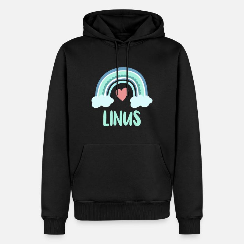 Nom Linus Rainbow Baby - Sweat à capuche Premium bio Homme - noir