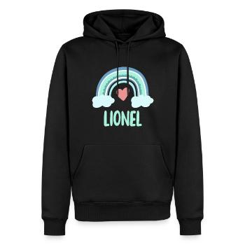 Lionel Nom Rainbow Baby - Sweat à capuche Premium bio Homme - noir - Devant - Nico (187cm)