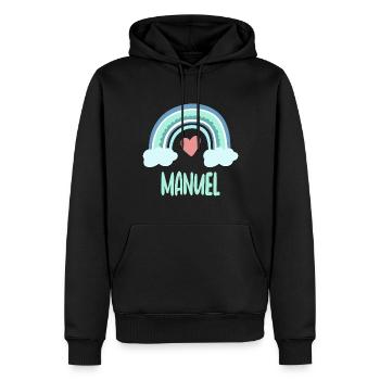 Manuel Nom Rainbow Baby - Sweat à capuche Premium bio Homme - noir - Devant - Nico (187cm)