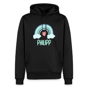 Phillip Nom Rainbow Baby - Sweat à capuche Premium bio Homme - noir - Devant - Nico (187cm)