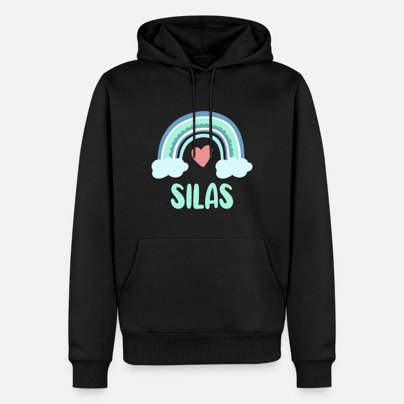 Silas Name Regenbogen Baby - Männer Premium Bio Hoodie - Schwarz