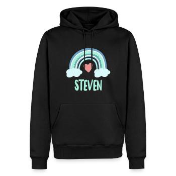 Steven nomme Rainbow Baby - Sweat à capuche Premium bio Homme - noir - Devant - Nico (187cm)