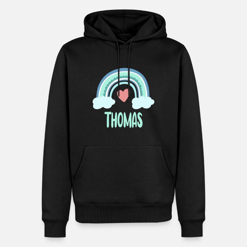 Thomas Name Regenbogen Baby - Männer Premium Bio Hoodie - Schwarz