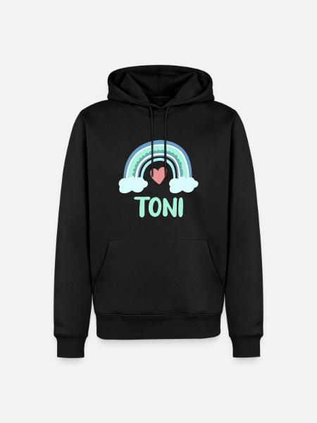 Toni Name Rainbow Baby - Men’s Premium Organic Hoodie - black