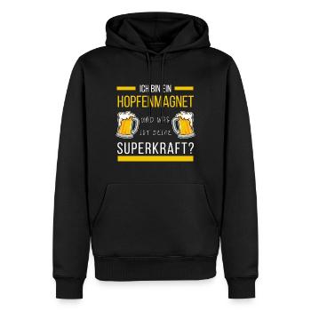 Hopfenmagnet Biertrinker Spruch und Bierliebhaber - Männer Premium Bio Hoodie - Schwarz - Vorne - Nico (187cm)