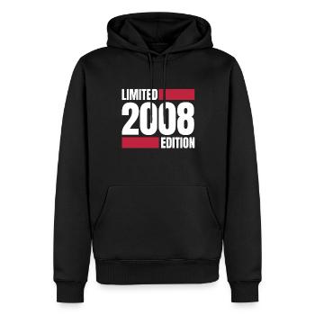 Limited Edition 2008 - Männer Premium Bio Hoodie - Schwarz - Vorne - Nico (187cm)
