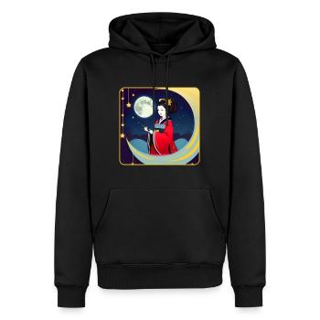 Mignon Geisha Style traditionnel japonais - Sweat à capuche Premium bio Homme - noir - Devant - Nico (187cm)