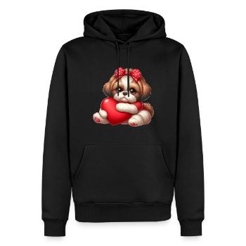 Shih Tzu Karikatur - Männer Premium Bio Hoodie - Schwarz - Vorne - Nico (187cm)